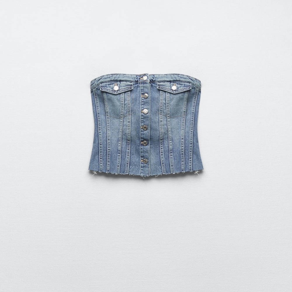 Zara Denim Corset Brand New w Tags XS